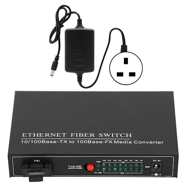 Ethernet Fiber Switch TBC-MC3418ED20 Plug Play Stabil Robust Aluminiumlegering Computer Netværk Switches 100-240VUK Stik
