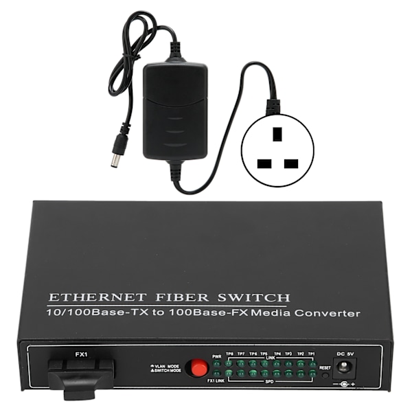 Ethernet Fiber Switch TBC-MC3418ED20 Plug Play Stabil Robust Aluminiumlegering Datamaskinnettverksswitcher 100-240VUK Plugg