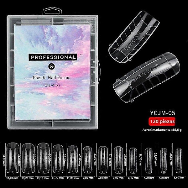 120 st/set Nagelsystem Snabbväxande Gel Duplicator Former Täckt Över Nagel Förlängning Klar Plast5
