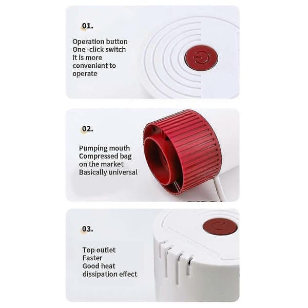 1 Portable Electric Vacuum Pump for Compression Storage Bags Clothes and Quilt Storage Compression Pump