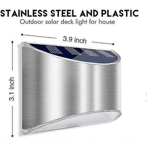 2 st Solar Lampa Utomhus Vägglampa Trädgård Vattentät Sunpower Lampa för Hus Entrédörr Uteplats Staket_SZXM