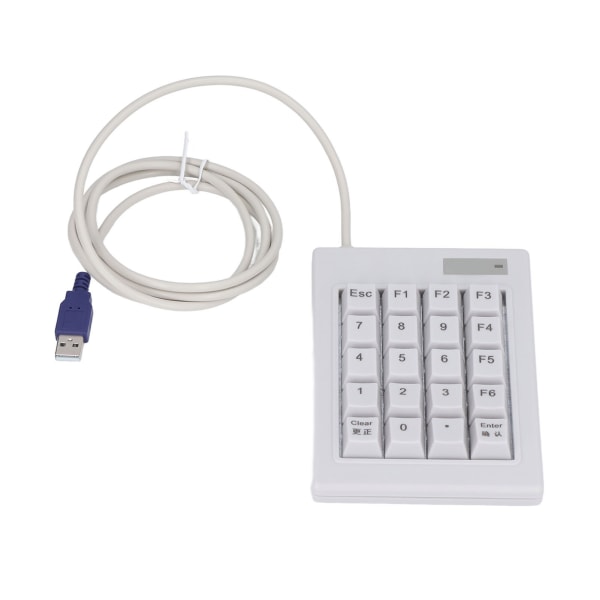 20 taster numerisk tastatur DC 5V lineær handlingsbryter USB-kablet mekanisk numerisk numerisk numerisk numerisk tastatur med antiskli matte for bærbare stasjonære PC-er