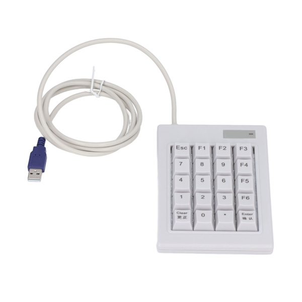 Numerisk numerisk knappsats med 20 tangenter DC 5V linjär åtgärdsomkopplare USB trådbunden mekanisk numerisk knappsats med halkfri matta för bärbara stationära datorer