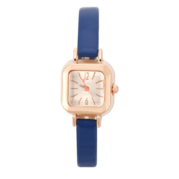 Moteriktig dame Quartz armbåndsur Analog PU-stropp armbåndsur (mørkeblå)