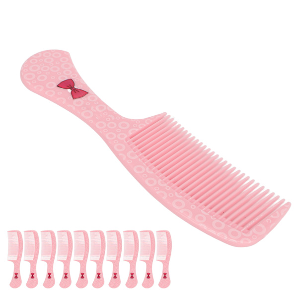 10 stk bredtannet kam forhindrer statisk ergonomisk rund kant bærbar hårstyling kam for hjemmet utendørs rosa