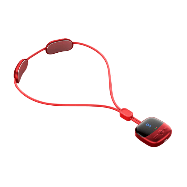 Mini kaulakoru kaulahierontalaite 4 tilaa 9 voimaa 3 vaihdetta Hot Compress Dual Pulse älykäs riipus hierontalaite punainen