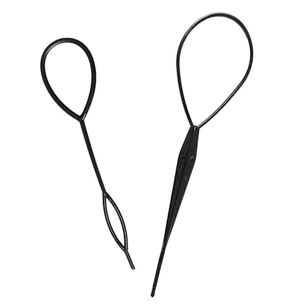 Svart pannband set för bulle och twist frisyrer - 2 frisörtillbehör