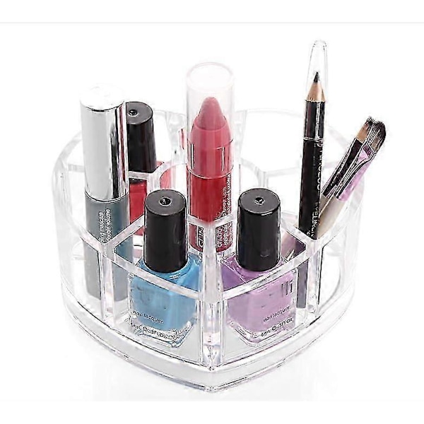 Hjerteformet Akryl Makeup Børsteholder, Kosmetik Organizer til Opbevaring_SZXM