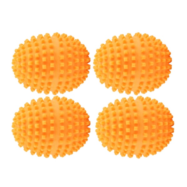 4 Stk/Sæt Orange Genanvendelige Tørretumbler Bolde Tørretumsbold til Hjemmetøj Tørt
