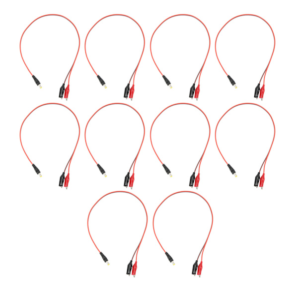 10 stk. Clip-til-DC-adapterkabel Professionelt fuld kobberkerne stabil transmission DC-til-dobbelt-clip-stik 19,7 tommer DC han-til-klip