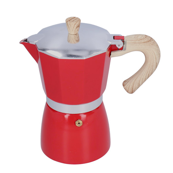 300 ml kaffekanna Moka Maker kaffekokare för gasspis Etanolspis Elektrotermisk ugn Röd