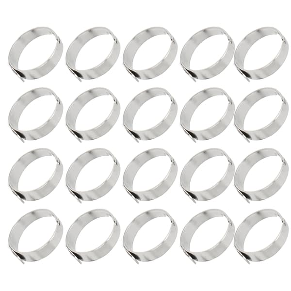 20 STK Blank Ring 8mm Justerbar Rustfrit Stål DIY Flad Ringbase til DIY Ringe DIY Smykker