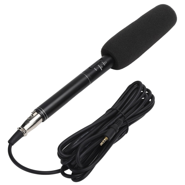 Svart High Sensitivity Intervju Mikrofon Kabelansluten inspelning Mini Bärbar Mic för kamera