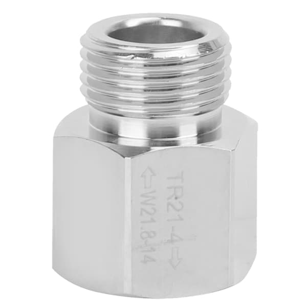 CO2 Tank Cylinder Adapter Converter Sølv Huntråd TR21-4 til Hanntråd W21.8-14