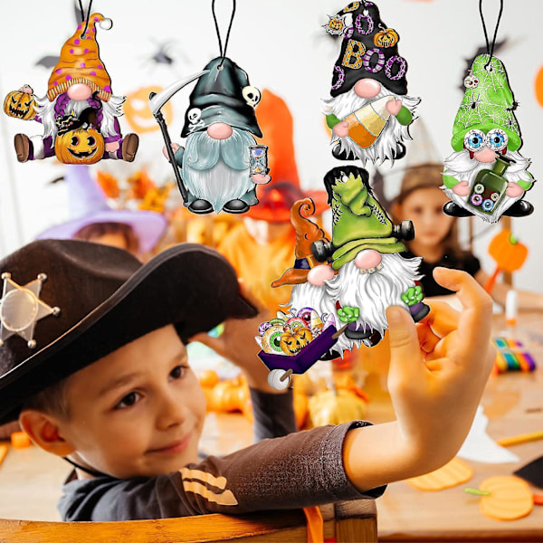Halloween Træhængende Dekoration - Spooky Træskive Etiket til Klasseværelse og Hjemmefester