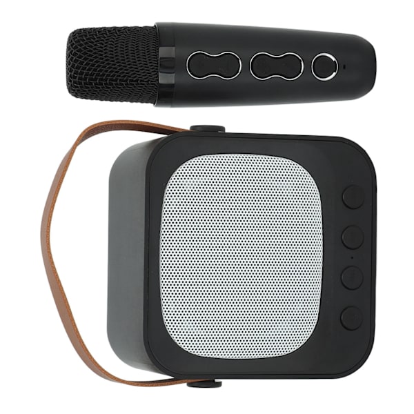 Mini Karaoke Maskin Bärbar Bluetooth Högtalare Med Trådlös Mikrofon Bas Diskant Justering Svart