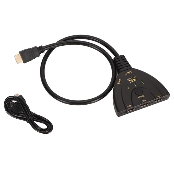 HD Multimedia Interface Switch 3 ind 1 ud 4K Support 3D 3 Port Video Switcher Selector til PC TV Projektor