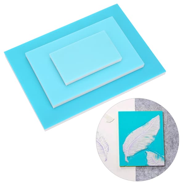Treskiktad gummiblock stämpling gravyr snidningsblock PVC gummiblock blå-vit-blå