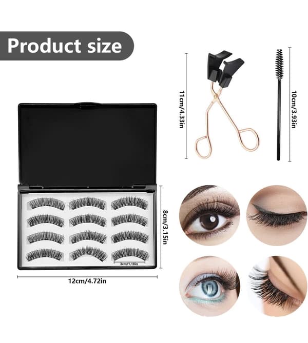 Magnetic False Eyelashes Magnetized Without Glue Magnetic Eyelashes Natural 3D Waterproof