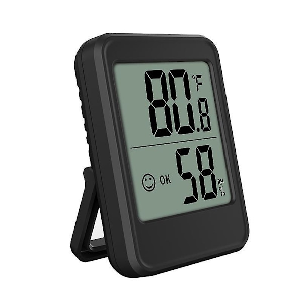 Digital Mini Inomhus Termometer/Hygrometer - Omkopplingsbar, Svart