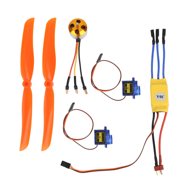 A2212 1400KV børsteløs motor 30A ESC SG90 9G Micro Servo 8060 Propel til RC Plane (1400KV Motor 30A ESC 9G Servo 8060 Propel)