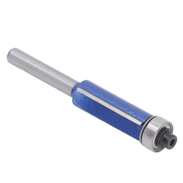 1/4in skaft top leje flush trim router bit blå sølv farve træbearbejdning trimning router bit