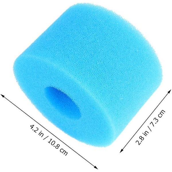 Letkun suodatinsieni -sarake akvaario-esisuodattimelle, 4 kpl sinisiä vaahtokumirullia, 7,3 x 10,8 cm