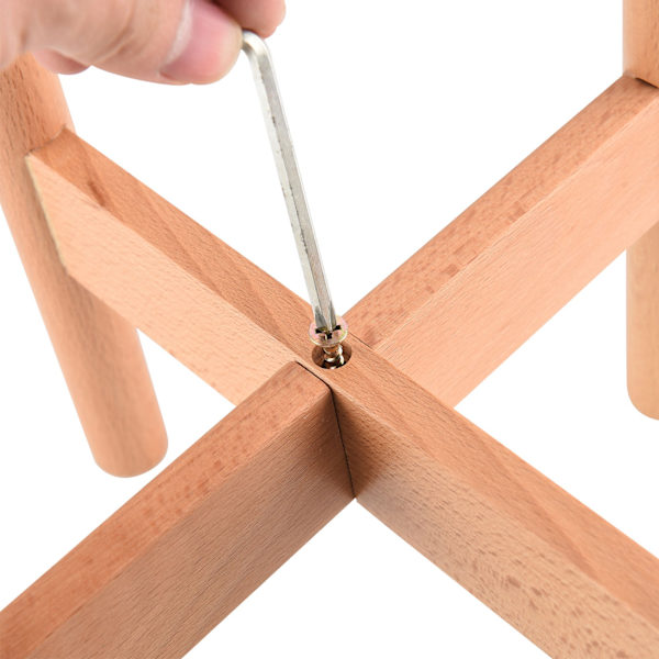 Planteholder i træ, 20 cm høj, 18 cm indvendig diameter, gulvholder til blomsterpotte