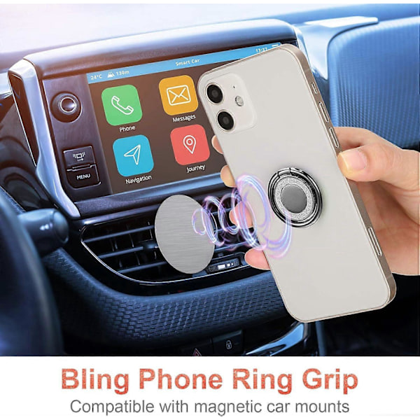 3 Stk. Mobiltelefon Ringholdere Fingerstativ Finger Telefonstøtte 360 Graders Rotation