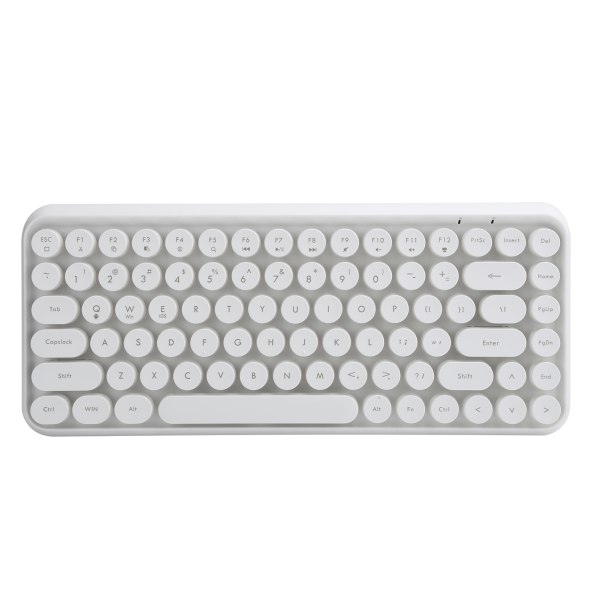 Ajazz trådlöst tangentbord Bluetooth 84 tangenter Retro Rund Keycap Gaming Kontorsmaterial 308IIvory White