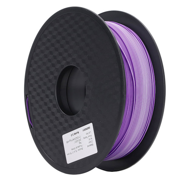 3D-printer PLA-filament dobbelt farve lilla hvid pæn ledningsføring jævn udskrivning silkeblødt udseende printerfilament