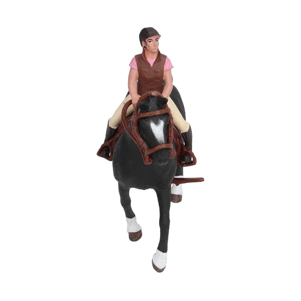Hesterodeo-figur Børn Simuleret Farm Hesterytter Model Legetøj Fødselsdagsgave Pynt Pink Rytter