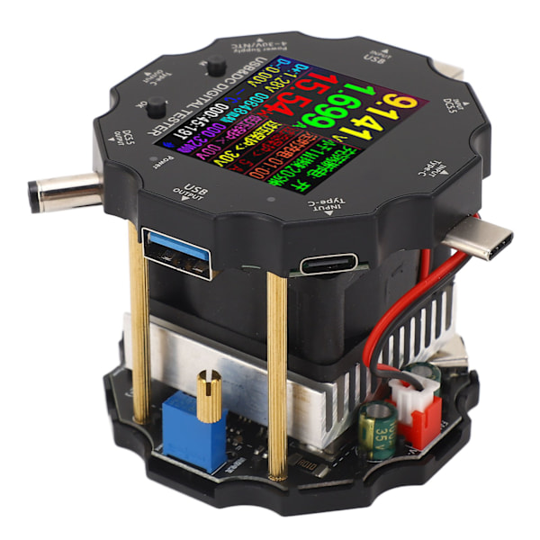 USB-tester 65W Bluetooth Digital spænding strømstyrke effekt modstand kapacitet USB-effektmeter 3.6‑32V