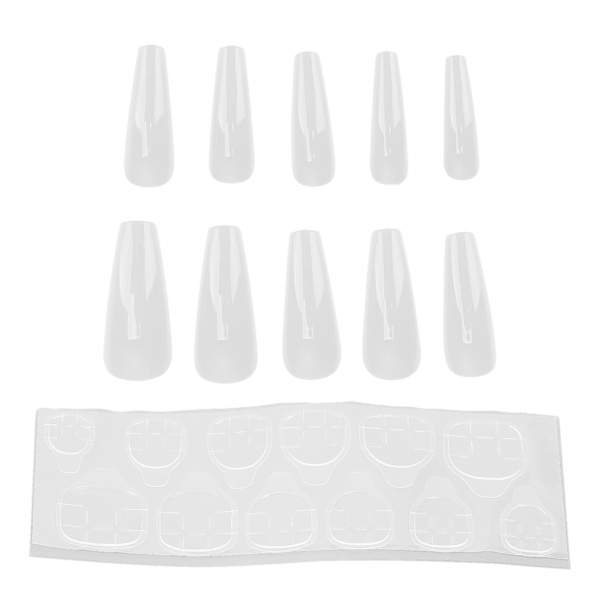 10 st rena färgade falska naglar kvinnor flickor utsökt fashionabla falska nagelspets manikyrverktyg N5354‑07