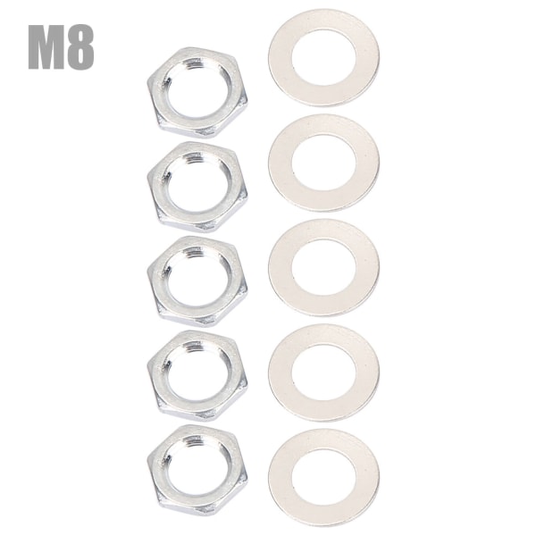 5 kpl metallista sähkökitaran ja bassopistorasian vaihtomutterit set(M8)