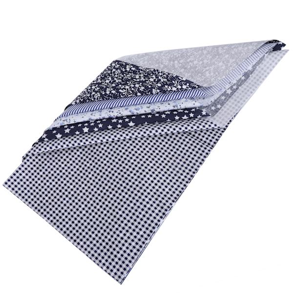2 Set Bomullstyg Slättväv Trycktyg DIY Sömnad Quiltning PatchWork 5 Färger 50x50cm (Mörkblå)