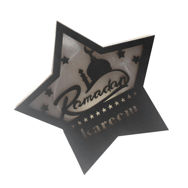 Ramadan Eid Mubarak Pentagram Lys Blød Lys Buksbom Bærbar Eid Håndværk LED Lys til Træ Have JM01942