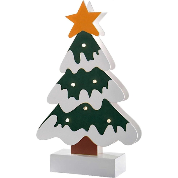Förbelyst Färggrant Träd Bordsdekoration Jul, Trä, 26 cm