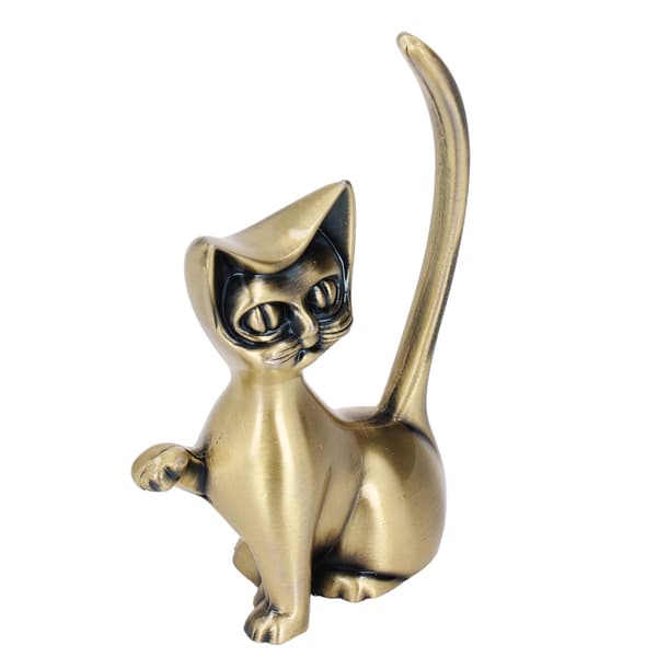 Kattgud Ringholder Kattgud Design Sinklegering Solid Slitesterk Ringorganisator i Retrostil for Ringer Smykker