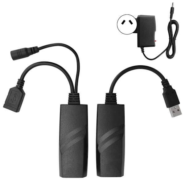 Nettverksutvidelseskabel USB2.0 til RJ45 Adapter Converter Extender CAT5E / CAT6 100-240VAU-plugg