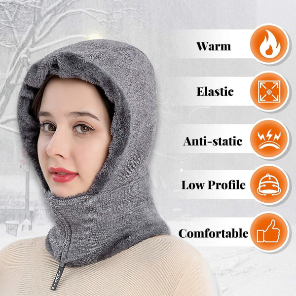 Talven lämmin Balaclava-hattu joustavalla kaulapipolla miehille ja naisille