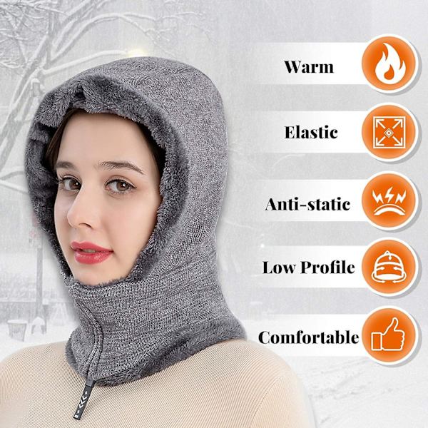 Vinter varm balaclava hat med elastisk halshat til mænd og kvinder