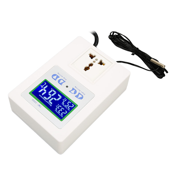 Digital temperaturregulator LCD-skjerm oppvarming kjøling termostatregulator for reptil akvarium 110‑240V EU-plugg