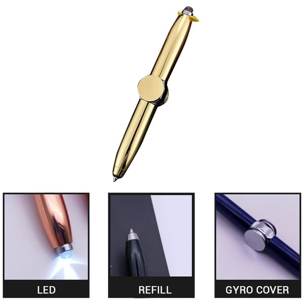 Multifunktionelt Metal Finger Spinning Legetøj Scope Pen Lys Kuglepen Form Stress Relief Legetøjsgave
