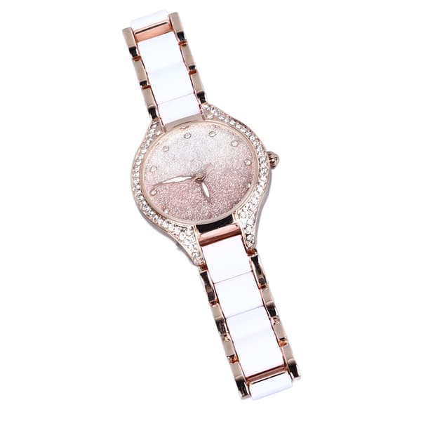 Dam Quartz Klocka Trendig Elegant Rostfritt Stål Armband Strass Bling Damklocka för Vardagsbruk