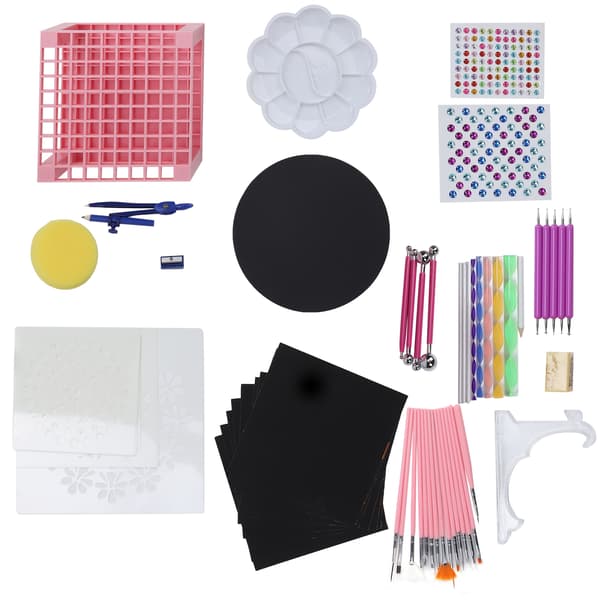 62 stk. Mandala Dotting Tools Sæt DIY Kunst 96-hullers Penneholder Bakke Maletilbehør