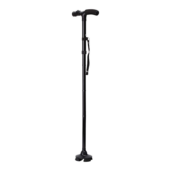 Hopfällbar Anti-slip Vikbar aluminiumlegeringsrör Elder Safety Walking Stick med LED-ljus