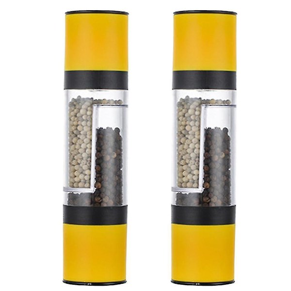 Gul Refillable Salt och Pepparkvarn Set med Justerbar Grovhet