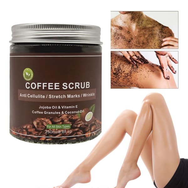250 ml kaffe eksfolierende scrub kropsskrubbe creme ansigts- og kropsdød hudfjernelse dybderens