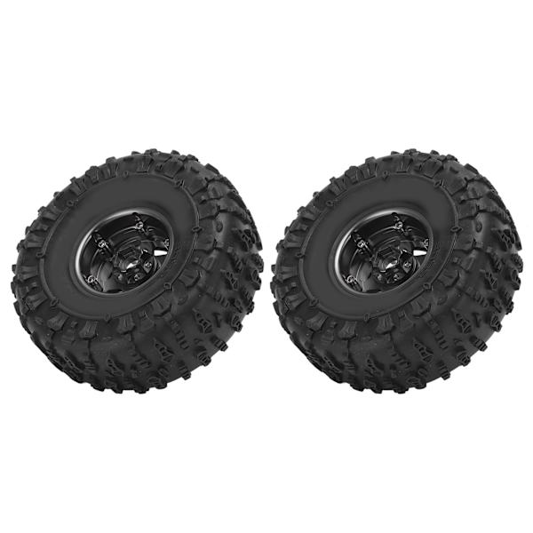2 kpl RC-auton renkaat ja vanteet 1,9 tuumaa seosnapa kumirengas 12 mm kuusiokolo 1/10 RC-ryömintäajoneuvoon titaani ja musta